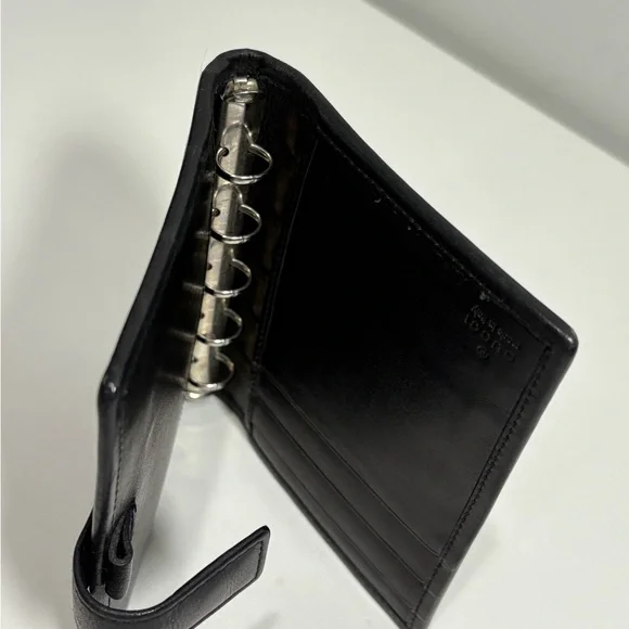 Authentic Gucci Black GG Canvas and leather agenda card Wallet w certificate - Picture 6 of 11